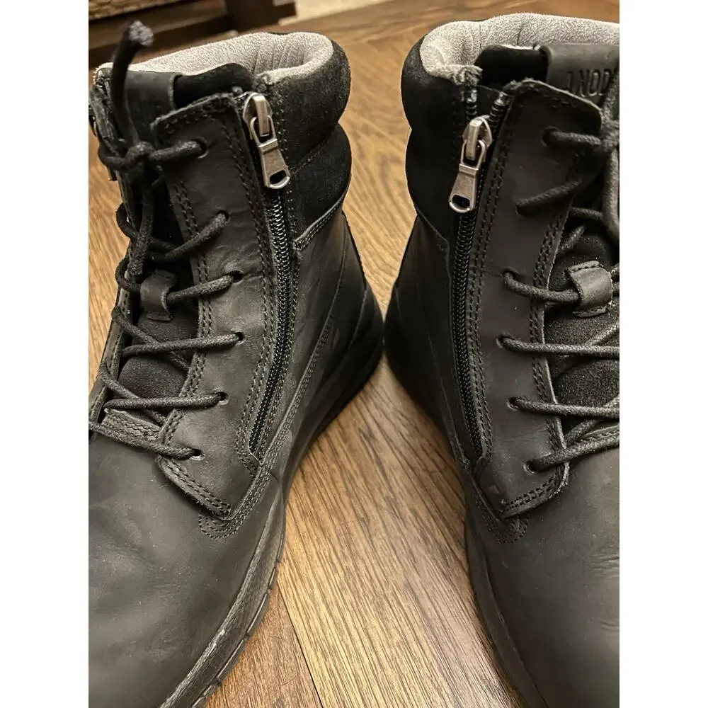 Anodyne No. 90 sz 9.5XW Boots Trail Worker Black Leather Zip DIABETIC E26